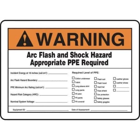 Accuform ANSI WARNING SAFETY SIGN ARC FLASH MELC361XL MELC361XL